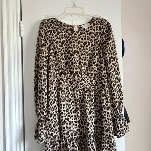 Love Riche Leopard Print Dress in Tan and Black